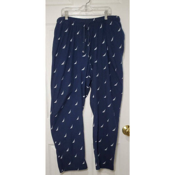 Nautica Men’s Sleepwear Lounge Pants – Navy with Sailboat Print – Size L - Picture 1 of 12